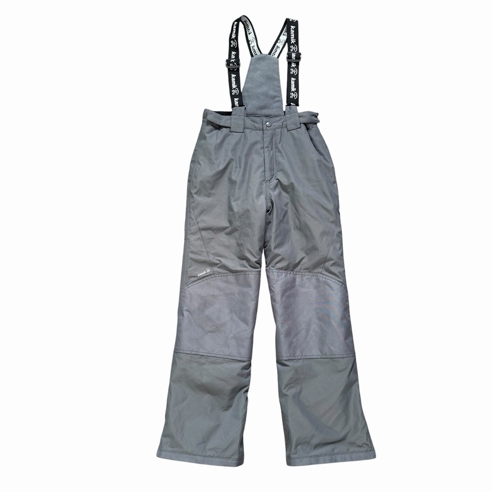 Kamik Harper Snow Pants Boys Girls 12 Gray Ski Snowboarding Bib Overalls Sport